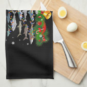 Shark Christmas Tree Shark Lovers Ohrts Geschirrtuch (Viertel Falte)