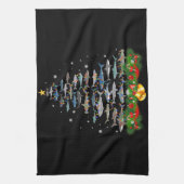 Shark Christmas Tree Shark Lovers Ohrts Geschirrtuch (Vertikal)