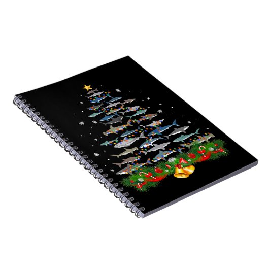 Shark Christmas Tree Shark Lovers Ohrts Notizblock (Rechte Seite)