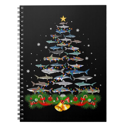 Shark Christmas Tree Shark Lovers Ohrts Notizblock (Vorderseite)