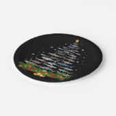 Shark Christmas Tree Shark Lovers Ohrts Pappteller (Schrägansicht)