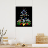 Shark Christmas Tree Shark Lovers Ohrts Poster (Küche)
