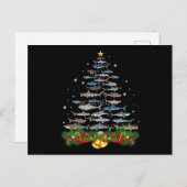 Shark Christmas Tree Shark Lovers Ohrts Postkarte (Vorne/Hinten)