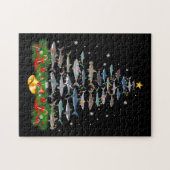 Shark Christmas Tree Shark Lovers Ohrts Puzzle (Horizontal)