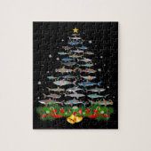 Shark Christmas Tree Shark Lovers Ohrts Puzzle (Vertikal)