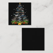 Shark Christmas Tree Shark Lovers Ohrts Quadratische Visitenkarte (Vorne/Hinten)