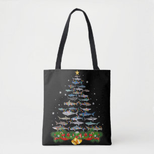 Shark Christmas Tree Shark Lovers Ohrts Tasche