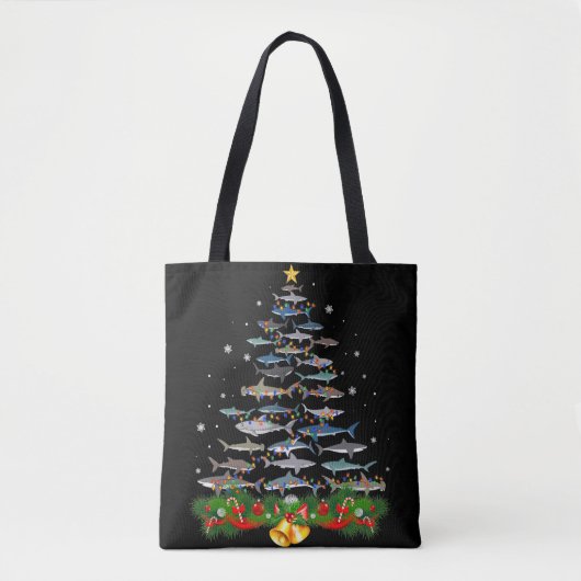 Shark Christmas Tree Shark Lovers Ohrts Tasche (Vorderseite)