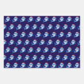 Shark Christmas Weihnachtsmannmütze Geschenk Geschenkpapier Set (Vorderseite 3)