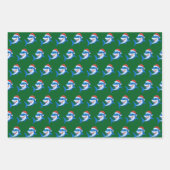 Shark Christmas Weihnachtsmannmütze Geschenk Geschenkpapier Set (Vorderseite 2)
