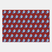 Shark Christmas Weihnachtsmannmütze Geschenk Geschenkpapier Set (Vorderseite)