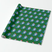 Shark Christmas Weihnachtsmannmütze Geschenk Green Geschenkpapier (Ungerollt)