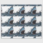 SHARK CHRISTMAS Wrapping Paper Geschenkpapier (Flach)