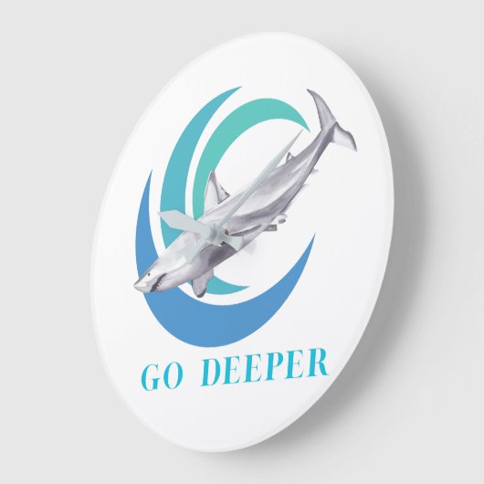 Shark Clock Große Wanduhr (Winkel)