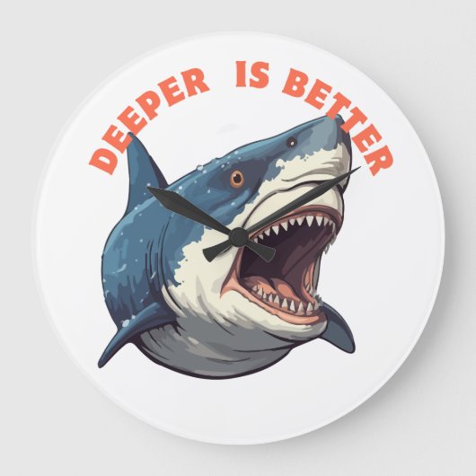 Shark Clock Große Wanduhr (Vorderseite)