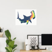 Shark Color Swirl Poster (Heimbüro)