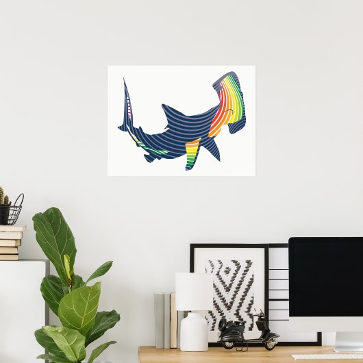Shark Color Swirl Poster (Heimbüro)