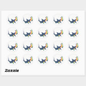 Shark Color Swirl Runder Aufkleber (Blatt)