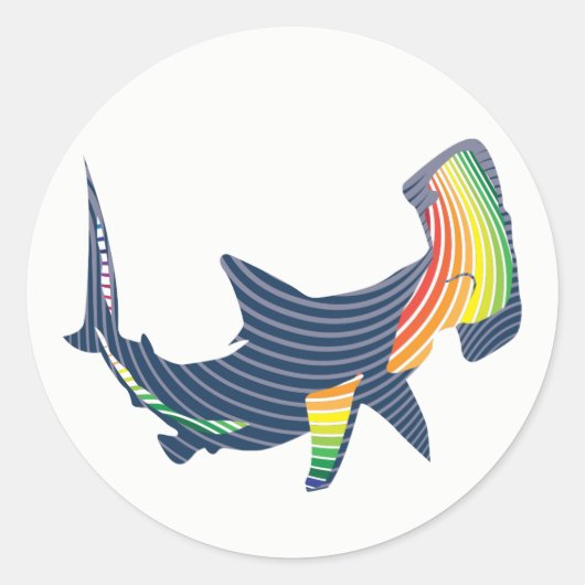 Shark Color Swirl Runder Aufkleber (Vorderseite)