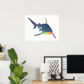 Shark Color Swoosh Poster (Heimbüro)