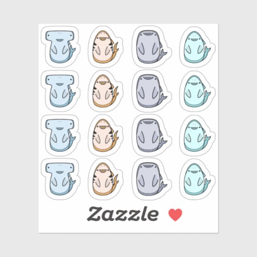 Shark Contour Stickers Aufkleber (Blatt)