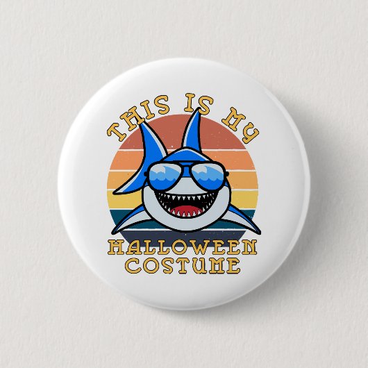Shark Daddy Spooky Sunset Funny Button (Vorderseite)