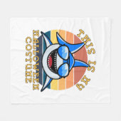 Shark Daddy Spooky Sunset Funny Fleecedecke (Vorderseite (Horizontal))