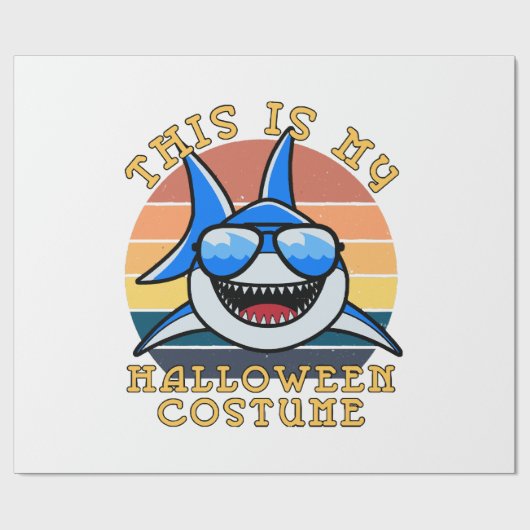 Shark Daddy Spooky Sunset Funny Geschenkpapier (Flach)