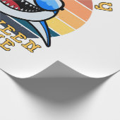 Shark Daddy Spooky Sunset Funny Geschenkpapier (Ecke)