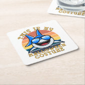 Shark Daddy Spooky Sunset Funny Rechteckiger Pappuntersetzer (angewinkelt)