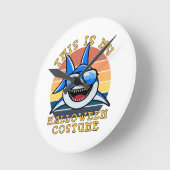 Shark Daddy Spooky Sunset Funny Runde Wanduhr (Winkel)