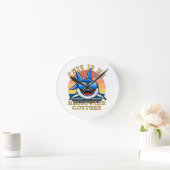 Shark Daddy Spooky Sunset Funny Runde Wanduhr (Zuhause)