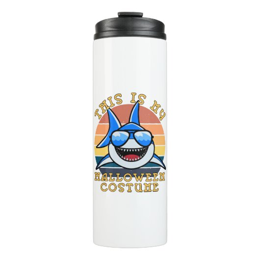 Shark Daddy Spooky Sunset Funny Thermosbecher (Vorderseite)