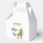 Shark & Dino Birthday Party Geschenkschachtel (Rückseite)