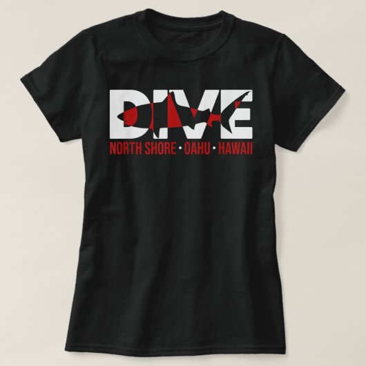SHARK DIVE Hawaii North Shore Oahu TAUCHEN T-Shirt (Design vorne)