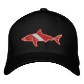 Shark Diver Flag ohne Text Bestickte Baseballkappe (Vorderseite)