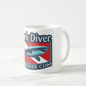 Shark Diver Kaffee Tasse. Kaffeetasse (VorderseiteRechts)