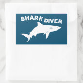 Shark Diver Rechteckiger Aufkleber (Tasche)