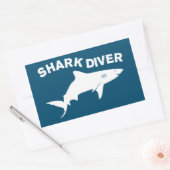 Shark Diver Rechteckiger Aufkleber (Umschlag)