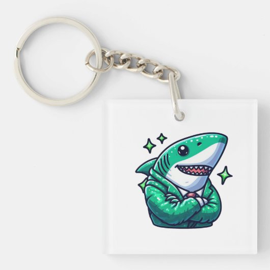 Shark Drawing: Deep Water KeyChain #1 Schlüsselanhänger (Vorderseite)