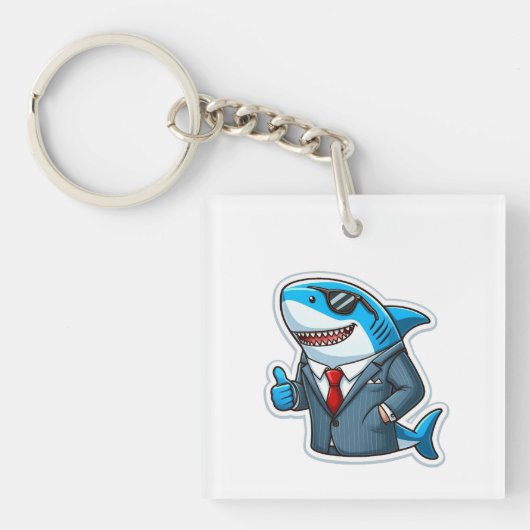 Shark Drawing: Deep Water KeyChain #2 Schlüsselanhänger (Vorderseite)