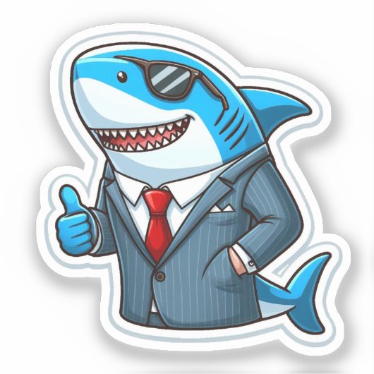 Shark Drawing: Deep Water Sticker #1 (Vorderseite)