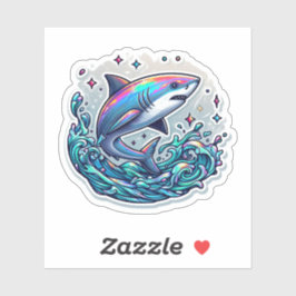 Shark Drawing: Deep Water Sticker #10
