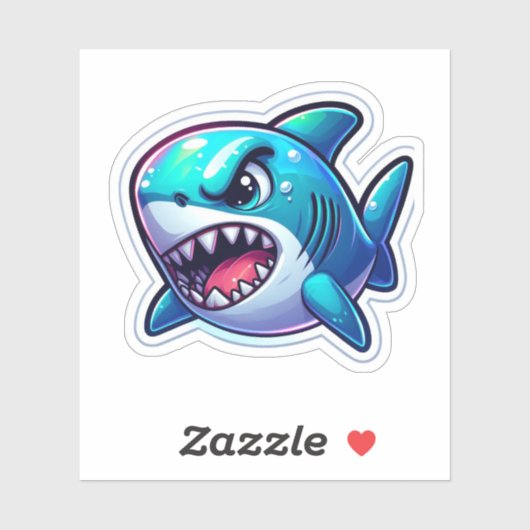Shark Drawing: Deep Water Sticker #13 (Blatt)