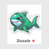 Shark Drawing: Deep Water Sticker #5 (Blatt)