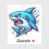 Shark Drawing: Deep Water Sticker #6 (Blatt)