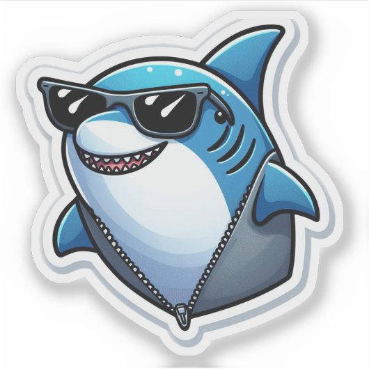 Shark Drawing: Deep Water Sticker #8 (Vorderseite)