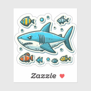 Shark Drawing: Deep Water Stickers #18 Aufkleber