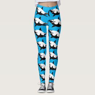 SHARK DRUCKBLAUE YOGA PANTS LEGGINGS