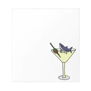 Shark Eating Martini Olive Notizblock